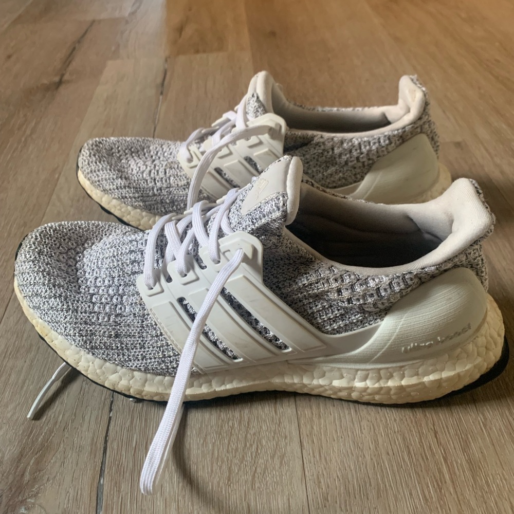 adidas Ultra Boost Sneakers in White and Light Gray